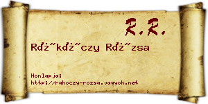 Rákóczy Rózsa névjegykártya