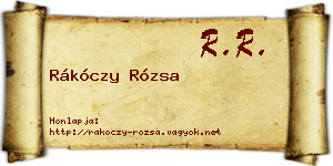 Rákóczy Rózsa névjegykártya