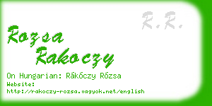 rozsa rakoczy business card