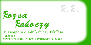 rozsa rakoczy business card